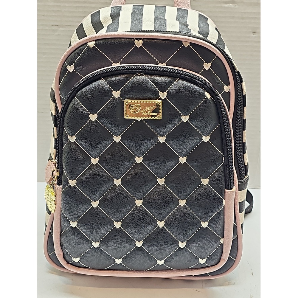 Luv Betsey By Betsey Johnson Backpack Quilted Hearts Black/Pink